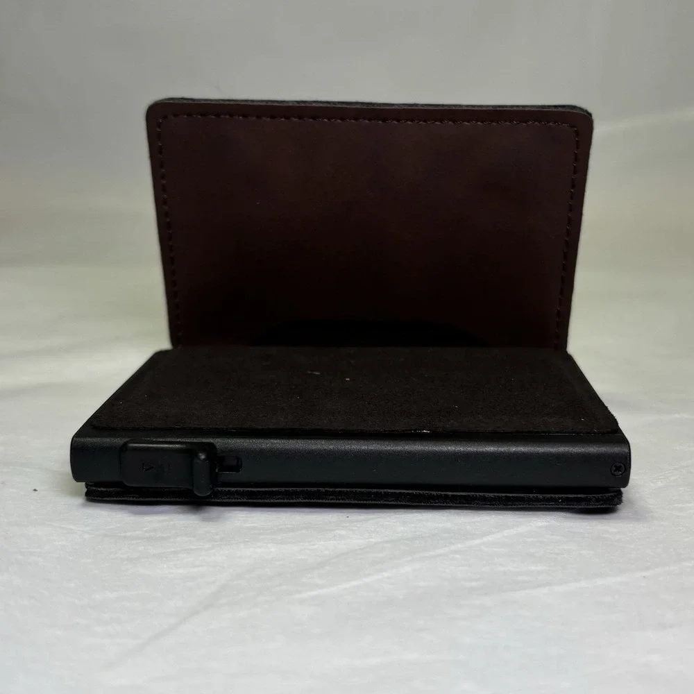 AirTag Brown Wallet Anti Theft Bullet Card Bag Multi-functional Rfid Card Holder